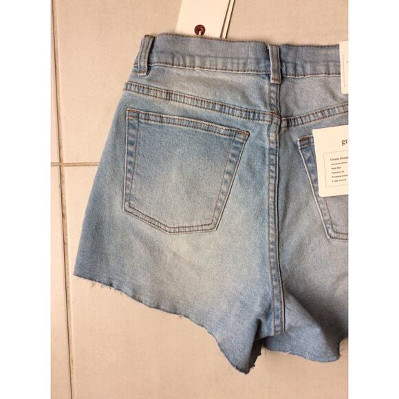 Great Smoky Cut Off Shorts Denim Jean High Waist Distressed - Picture 8 of 10